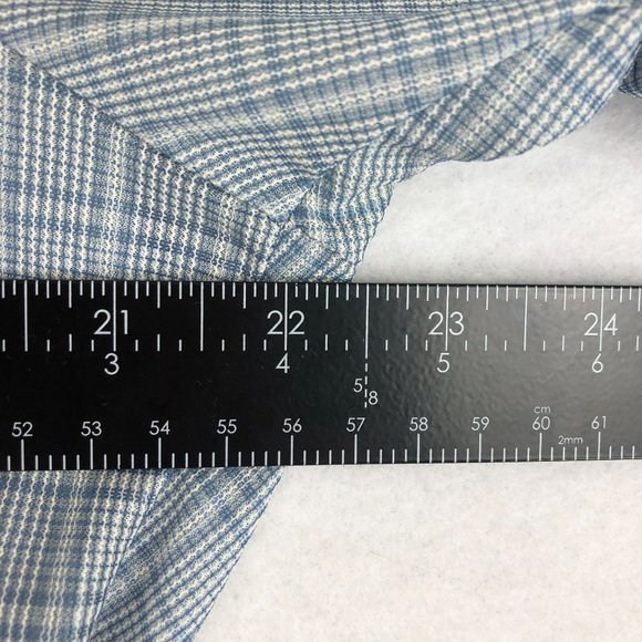 Sears VTG Mens Size 15 Blue Plaid Print Short Sleeve Button Down Dress Shirt - Picture 4 of 7